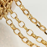 Vandfast Forgyldt Stål Kæde – Ovale Led med Diamant Mønster (7mm, 1 Meter) - Uniq Perler - 