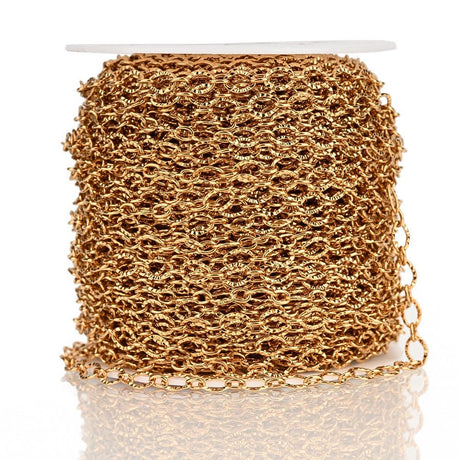 Vandfast Forgyldt Stål Kæde – Sunflower (1 Meter) - Uniq Perler - 