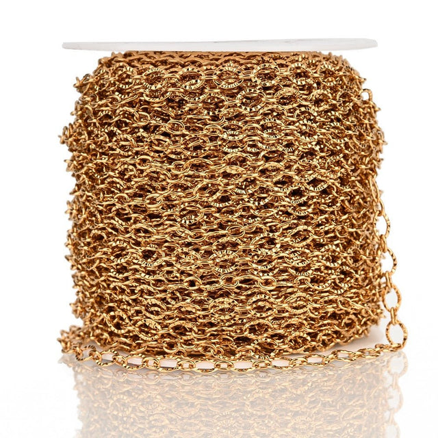 Vandfast Forgyldt Stål Kæde – Sunflower (1 Meter) - Uniq Perler - 