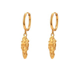 Vandfast Forgyldte Creoler Med Smukt Organisk Vedhæng - Uniq Perler - 115585