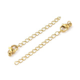 Vandfast Forlængerkæde Med Karabin Lås, Forgyldt Stål, (52mm) - Uniq Perler - 113474