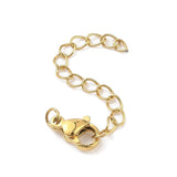 Vandfast Forlængerkæde Med Karabin Lås, Forgyldt Stål, (52mm) - Uniq Perler - 113474