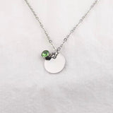 Vandfast Halskæde Med Grønt Vedhæng, Stål, 41+5cm(perfekt til stempling) - Uniq Perler - 115016