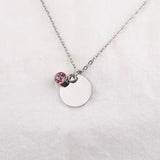 Vandfast Halskæde Med Rosa Vedhæng, Stål, 41+5cm(perfekt til stempling) - Uniq Perler - 115015