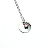 Vandfast Halskæde Med Rosa Vedhæng, Stål, 41+5cm(perfekt til stempling) - Uniq Perler - 115015