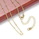 Vandfast Halskæde Med Små Perler - Forgyldt Stål (41+7cm) - Uniq Perler - 115312