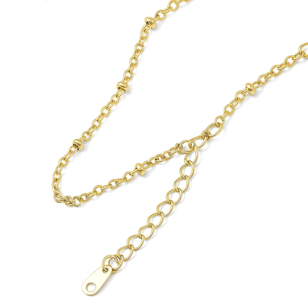 Vandfast Halskæde Med Små Perler - Forgyldt Stål (41+7cm) - Uniq Perler - 115312