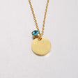 Vandfast Halskæde Med Turkis Vedhæng, 18K Forgyldt Stål, 41+5cm(perfekt til stempling) - Uniq Perler - 115013