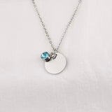 Vandfast Halskæde Med Turkis Vedhæng, Stål, 41+5cm(perfekt til stempling) - Uniq Perler - 115014