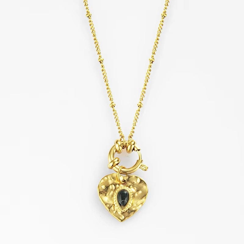 Vandfast Halskæde Med Udskifteligt Hjerte Vedhæng (42+5cm) - Uniq Perler - 113250