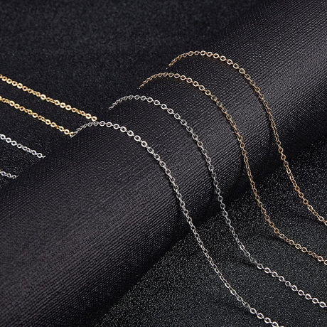 Vandfast Halskæde – Rustfrit Stål, 18K Forgyldt & Platin (45cm) 20 Stk - Uniq Perler - 114605