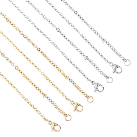 Vandfast Halskæde – Rustfrit Stål, 18K Forgyldt & Platin (45cm) 20 Stk - Uniq Perler - 114605