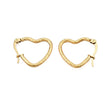 Vandfast Hjerte Creoler Med Banket Udtryk - 18K Forgyldt Stål (18x22mm) - Uniq Perler - 506565