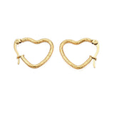 Vandfast Hjerte Creoler Med Banket Udtryk - 18K Forgyldt Stål (18x22mm) - Uniq Perler - 506565