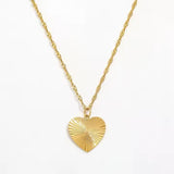 Vandfast Hjerte Halskæde - Forgyldt Stål (41+5cm) - Uniq Perler - 114837
