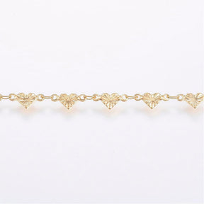 Water-resistant Heart Chain – Gold-plated Steel (5x1mm) - Uniq Perler - 115333