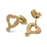 Vandfast Hjerte Ørestikkere Med Øje, Forgyldt Stål, 10,5x9,5mm - Uniq Perler - 113480