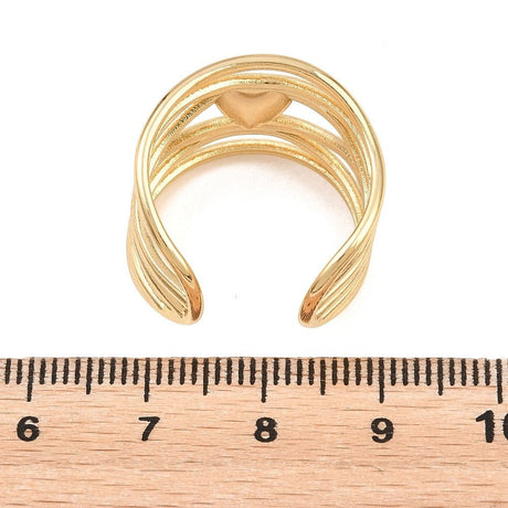 Vandfast Hjerte Ring – 18K Forgyldt Stål (17,5mm) - Uniq Perler - 122867
