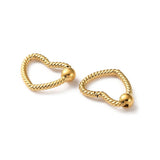 Vandfast Hjerte Springlås Med Mønster - 18K Forgyldt Stål (22x16mm) - Uniq Perler - 116024