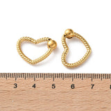 Vandfast Hjerte Springlås Med Mønster - 18K Forgyldt Stål (22x16mm) - Uniq Perler - 116024