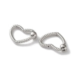 Vandfast Hjerte Springlås Med Mønster – Stål (22x16mm) - Uniq Perler - 116023