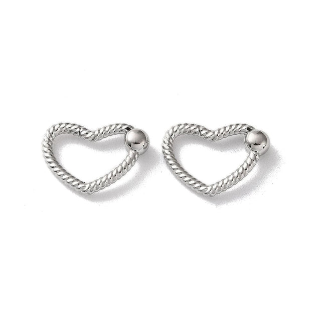 Vandfast Hjerte Springlås Med Mønster – Stål (22x16mm) - Uniq Perler - 116023