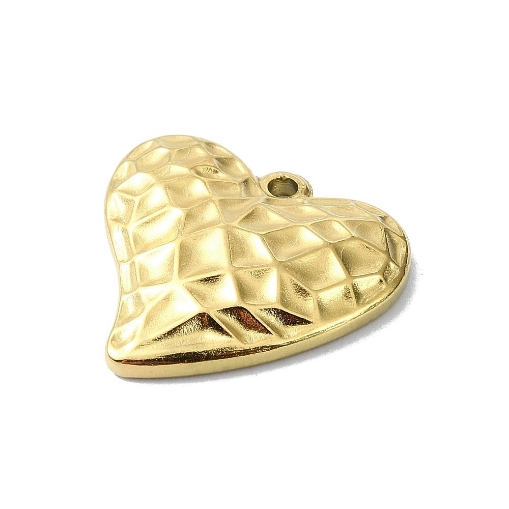 Vannfast Hjerte Anheng – 18K Forgylt Stål (19,5x20x3,5mm)