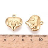 Vandfast Hjerte Vedhæng – 18K Forgyldt Stål (21x20x9mm) 2 stk. - Uniq Perler - 116005