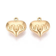 Vandfast Hjerte Vedhæng – 18K Forgyldt Stål (21x20x9mm) 2 stk. - Uniq Perler - 116005