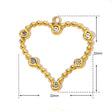 Vandfast Hjerte Vedhæng Med Klare Rhinsten - 18K Forgyldt (22x22mm) - Uniq Perler - 522469
