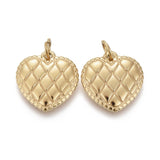 Vandfast Hjerte Vedhæng Med Mønster - Forgyldt Stål (15x14,5mm) - Uniq Perler - 115327