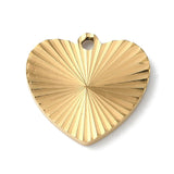 Vandfast Hjerte Vedhæng Med Mønster - Forgyldt Stål (18x17mm) - Uniq Perler - 115111