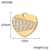 Vandfast Hjerte Vedhæng Med Rhinsten – 14K Forgyldt Stål (9x10mm) - Uniq Perler - 120669