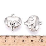 Vandfast Hjerte Vedhæng - Stål (21x20x9mm) 2 stk. - Uniq Perler - 116006