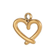 Vandfast Hjerteformet Vedhæng – 14K Forgyldt Stål (8x7mm) 1 stk. - Uniq Perler - 124104