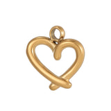 Vandfast Hjerteformet Vedhæng – 14K Forgyldt Stål (8x7mm) 1 stk. - Uniq Perler - 124104