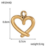 Vandfast Hjerteformet Vedhæng – 14K Forgyldt Stål (8x7mm) 1 stk. - Uniq Perler - 124104
