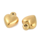 Vandfast Hjerteformet Vedhæng – 18K Forgyldt Stål (10x8mm) 2 stk - Uniq Perler - 126309