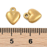 Vandfast Hjerteformet Vedhæng – 18K Forgyldt Stål (10x8mm) 2 stk - Uniq Perler - 126309