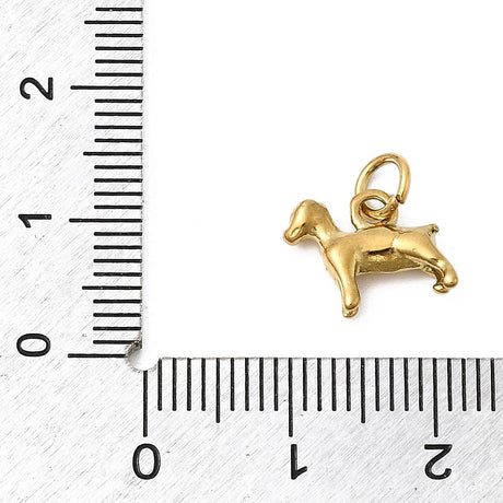 Vandfast Hunde Vedhæng med Øsken – 18K Forgyldt Stål (9x12mm) - Uniq Perler - 