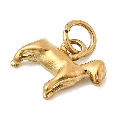 Vandfast Hunde Vedhæng med Øsken – 18K Forgyldt Stål (9x12mm) - Uniq Perler - 