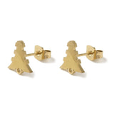 Vandfast Juletræ Ørestikkere – Forgyldt Stål (9,5x10,5mm) - Uniq Perler - 