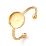 Vandfast Justerbar Ring – 18K Forgyldt Stål (8mm) 4 stk. - Uniq Perler - 119125