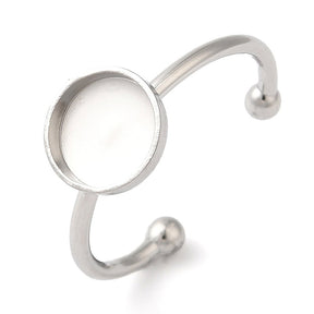 Vandfast Justerbar Ring – Stål (8mm) 4 stk. - Uniq Perler - 119007
