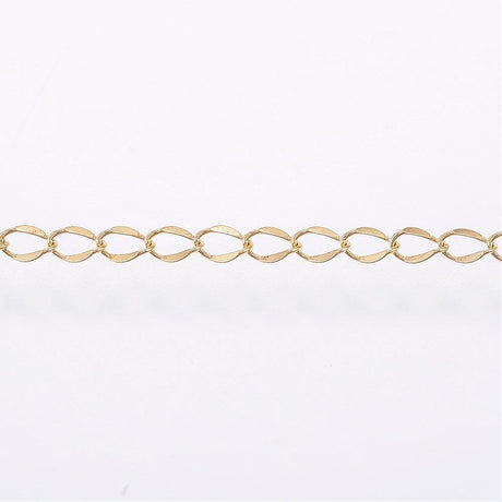 Vandfast Kæde, Forgyldt Stål, 4x2x1mm, 1m - Uniq Perler - 113819