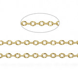 Vandfast Kæde – Forgyldt Stål, Ankerkæde (1.6x1.2x0.2mm) 1m - Uniq Perler - 