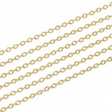 Vandfast Kæde – Forgyldt Stål, Ankerkæde (1.6x1.2x0.2mm) 1m - Uniq Perler - 