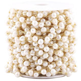 Vandfast Kæde Med Ferskvandsperler, 18K Forgyldt Stål,(1m) - Uniq Perler - 112696