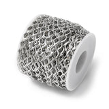 Vandfast Kæde Med Harlekin Links – Stål (11x6x3mm, 1m) - Uniq Perler - 114896