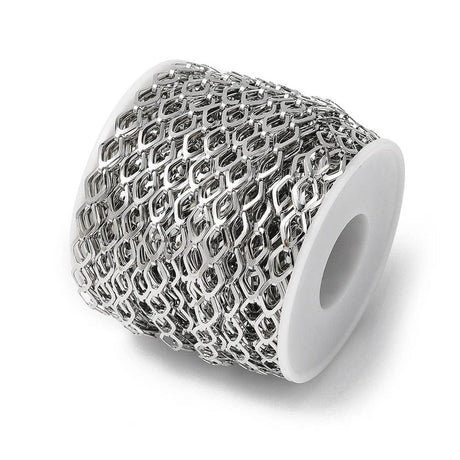 Vandfast Kæde Med Harlekin Links – Stål (11x6x3mm, 1m) - Uniq Perler - 114896